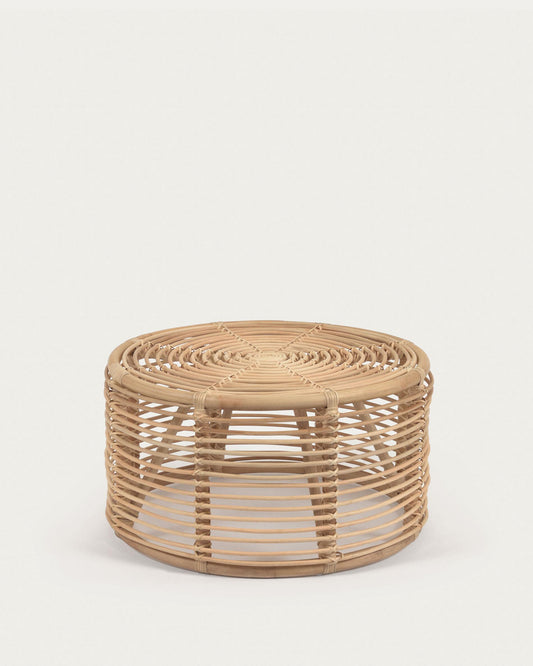Table basse Kohana ronde en rotin finition naturelle Ø 66 cm