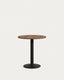Table ronde Esilda mélamine finition noyer et pied en métal avec finition peinte noire  Ø70x70 cm