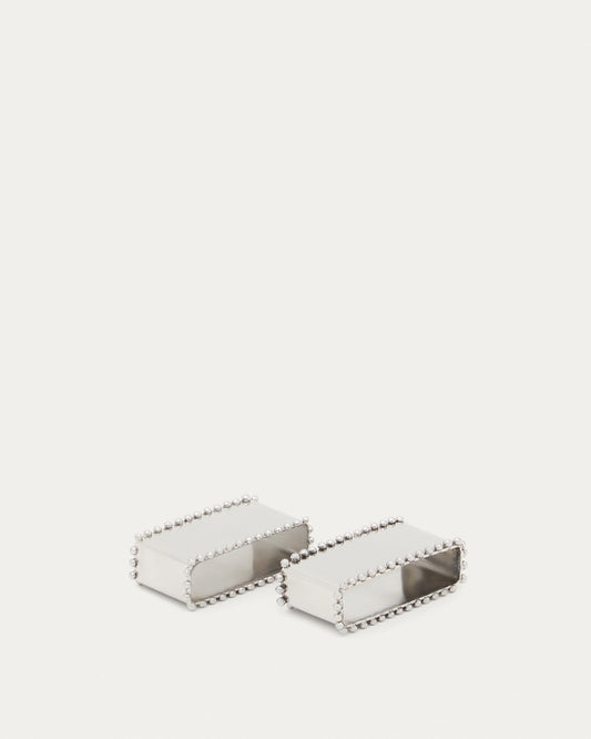 Ensemble Nirela de 2 ronds de serviette en acier inoxydable