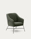 Fauteuil Brida vert et pieds en acier avec finition noire
