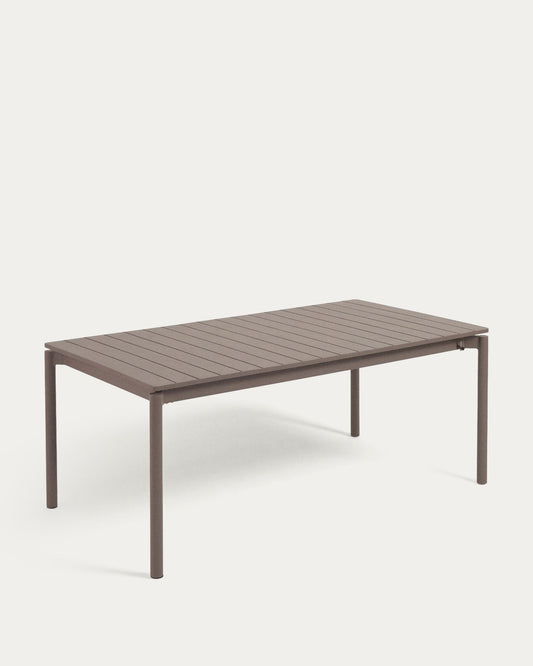 Table de jardin extensible Zaltana en aluminium marron mat 180 (240) x 100 cm
