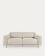 Canapé Singa 3 places avec appui-tête inclinable et siège extensible blanc 215 cm