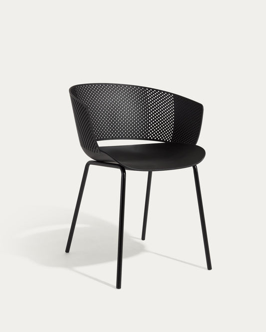 Chaise Yerai noire 100% pour l'extérieur