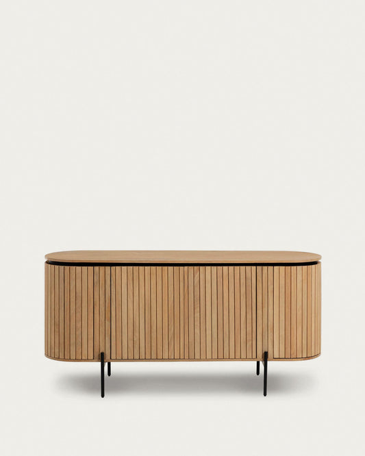 Buffet Licia 4 portes de bois de manguier et métal peint noir 170 x 80 cm