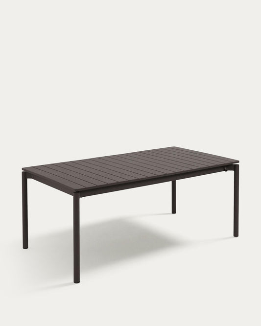 Table de jardin extensible Zaltana en aluminium gris foncé mat 180 (240) x 100 cm