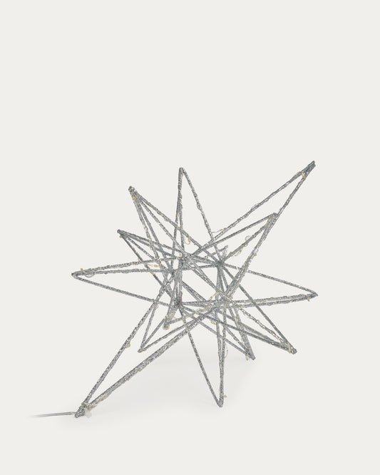Grande étoile lumineuse Nicoletta argentée