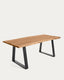 Table Alaia 200 x 95 cm en acacia et pieds en acier noir