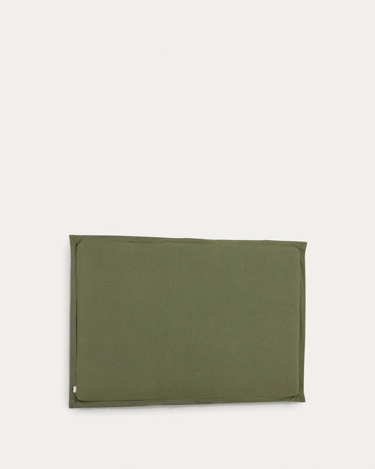 Tête de lit déhoussable Tanit en lin vert pour lit jusqu’à 160 cm