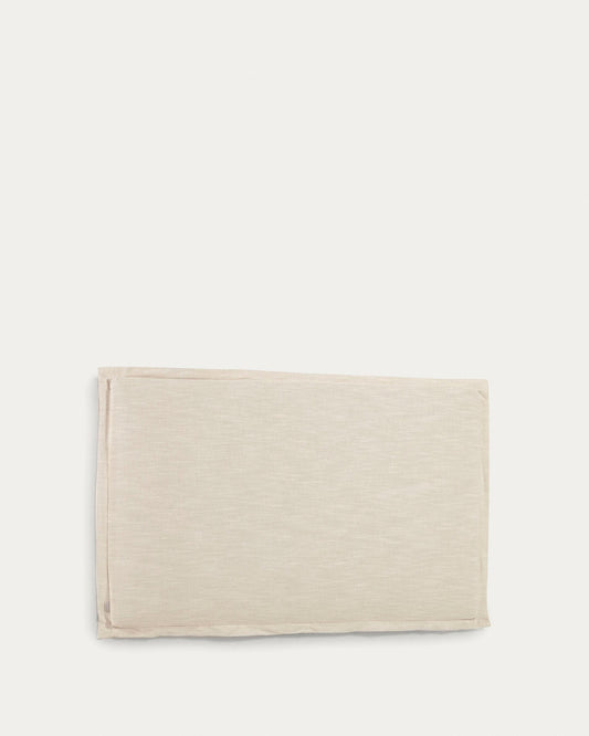 Tête de lit déhoussable Tanit en lin blanc pour lit jusqu’à 180 cm