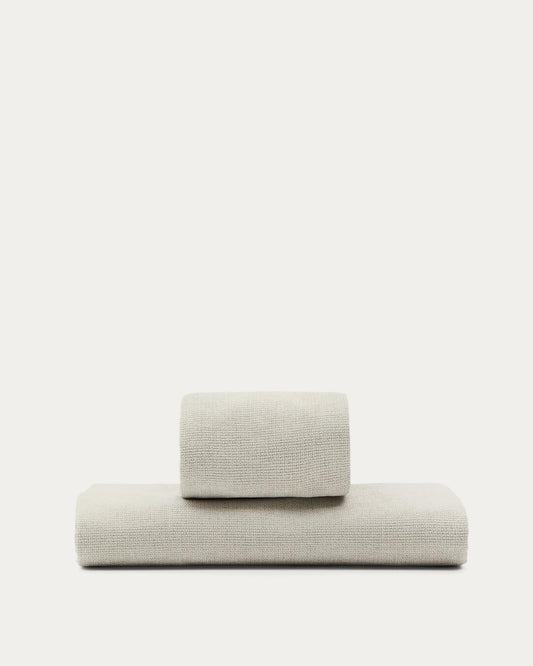 Housse pour cadre de lit Valma en tissu chenille perle pour matelas de 180 x 200 cm.