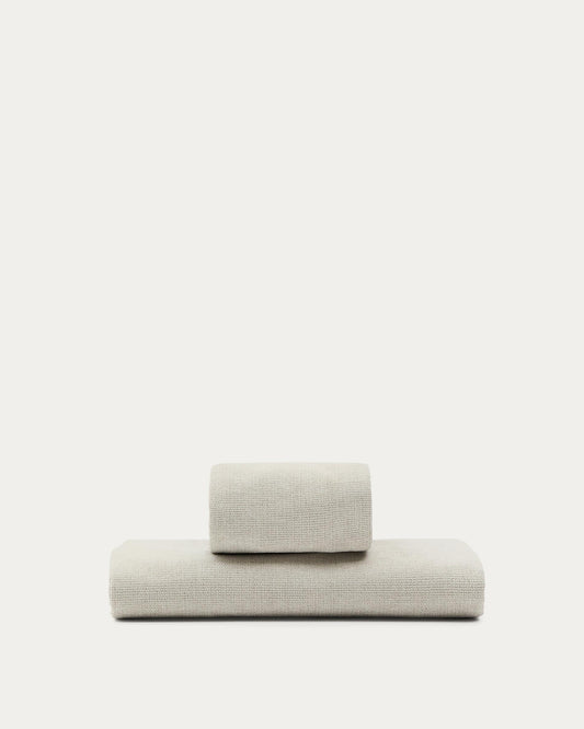 Housse pour cadre de lit Valma en tissu chenille perle pour matelas de 90 x 200 cm.