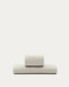 Housse pour cadre de lit Valma en tissu chenille perle pour matelas de 90 x 200 cm.