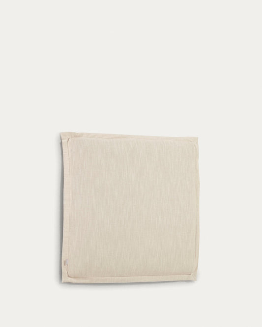 Tête de lit déhoussable Tanit en lin blanc pour lit jusqu’à 90 cm