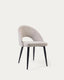 Chaise Mael beige et pieds en acier finition noire FSC 100%