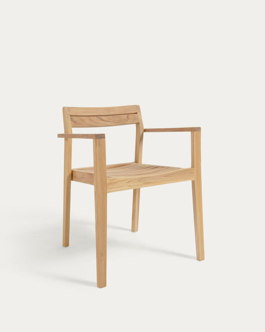 Chaise empilable d’extérieur Victoire en bois massif de teck