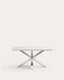 Table Argo 160 x 100 cm mélamine blanc et pieds en acier inoxydable