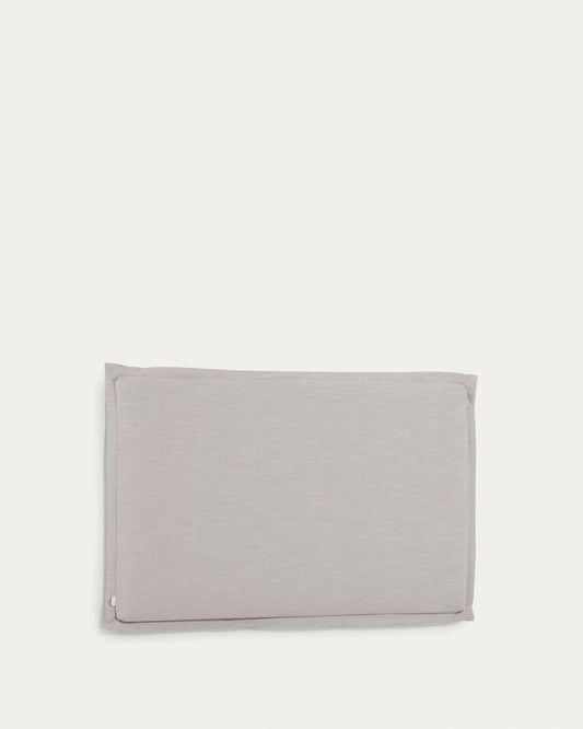 Tête de lit déhoussable Tanit en lin gris pour lit jusqu’à 160 cm