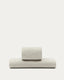 Housse pour cadre de lit Valma en tissu chenille perle pour matelas de 160 x 200 cm.