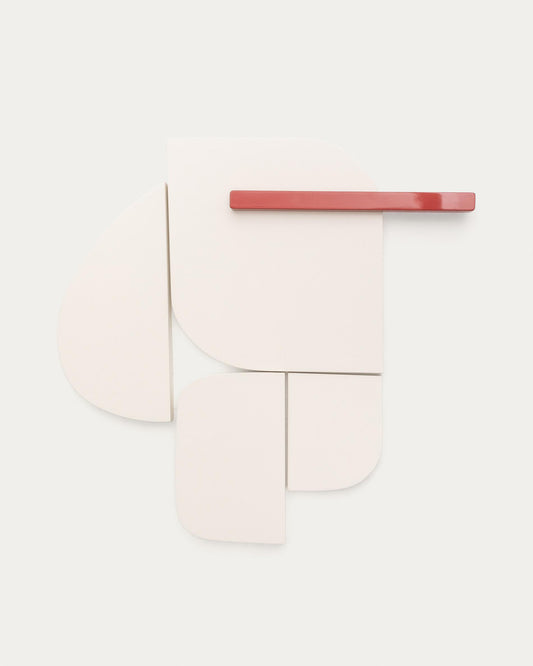Panneau mural Danei blanc et rouge 65 x 60 cm
