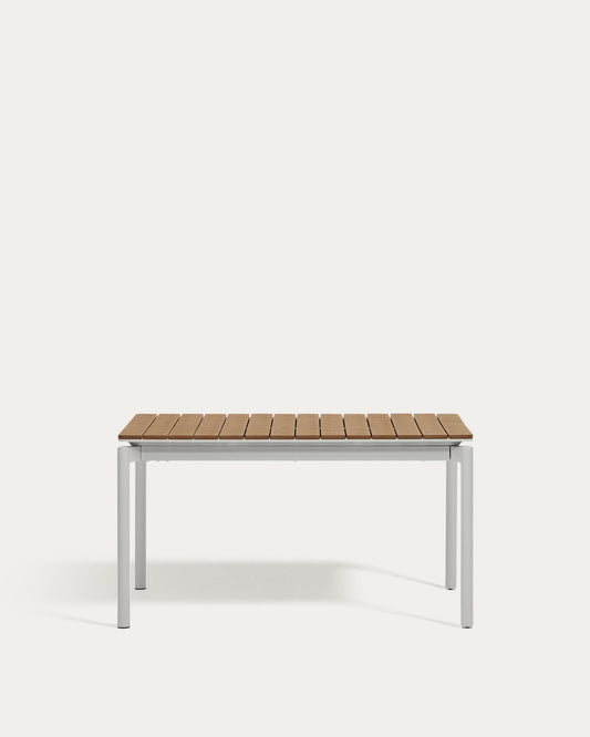 Table extensible d’extérieur Canyelles en polywood et aluminium gris clair 140 (200) x 90 cm