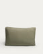 Taie d’oreiller Sirale 100 % satin de coton fini lavé vert 45 x 110 cm