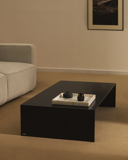 Table basse Litto en DM laqué noir 140 x 70 cm