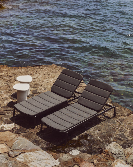Bain de soleil d’extérieur Marcona en aluminium noir