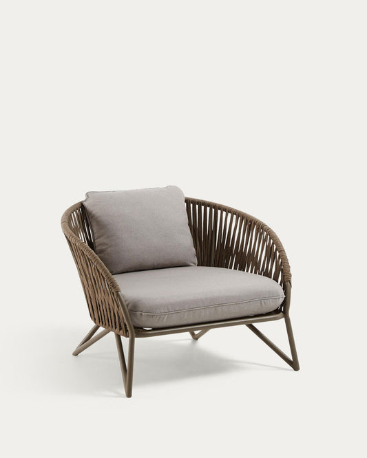 Fauteuil Branzie en corde marron