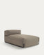 Pouf canapé modulaire extérieur Square méridienne et dossier vert et alu noir 165 x 101 cm