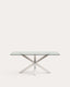 Table Argo en verre et pieds en acier inoxydable 180 x 100 cm
