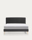 Lit déhoussable Dyla graphite avec pieds en bois de hêtre pour matelas de 160 x 200 cm