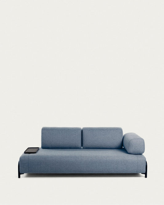Canapé Compo 3 places bleu avec petit plateau 232 cm