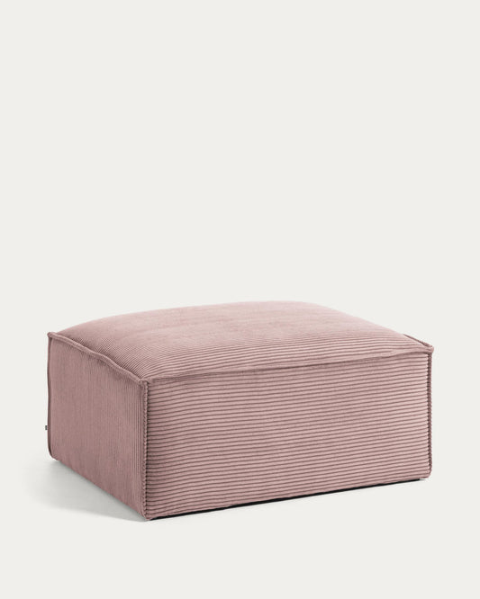 Repose-pieds Blok en velours côtelé épais rose 90 x 74 cm – Certifié FSC Mix Credit