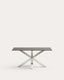 Table Argo en grès cérame Iron Moss et pieds en acier inoxydable 160 x 90 cm
