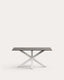 Table Argo en grès cérame Iron Moss et pieds en acier finition blanche 160 x 90 cm