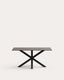 Table Argo en grès cérame Iron Moss et pieds en acier finition noire 160 x 90 cm