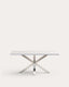 Table Argo en mélaminé finition blanche et pieds en acier inoxydable 180 x 100 cm