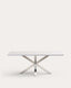 Table Argo en mélaminé finition blanche et pieds en acier inoxydable 200 x 100 cm