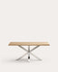 Table Argo en mélaminé finition naturelle et pieds en acier inoxydable 180 x 100 cm