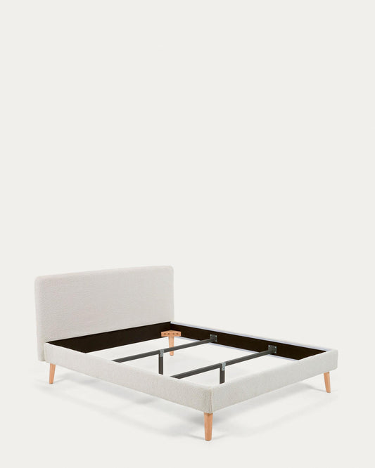 Housse pour lit Dyla en bouclette blanche pour matelas de 160 x 200 cm