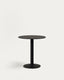 Table ronde d'extérieur Esilda noire avec pied en métal et finition peinte noire Ø 70 x 70 cm