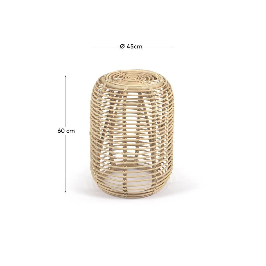 Table d'appoint Kohana ronde en rotin finition naturelle Ø 45 cm