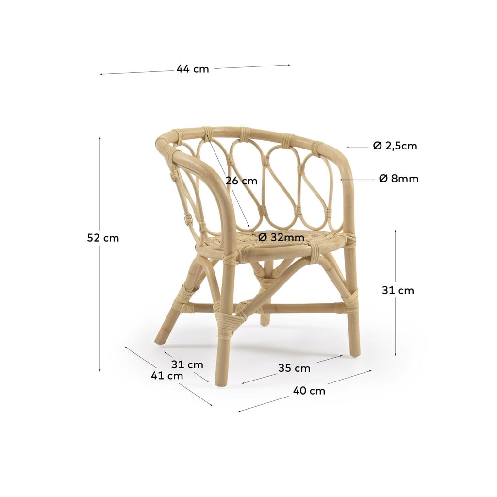 Chaise enfant Lumila en rotin