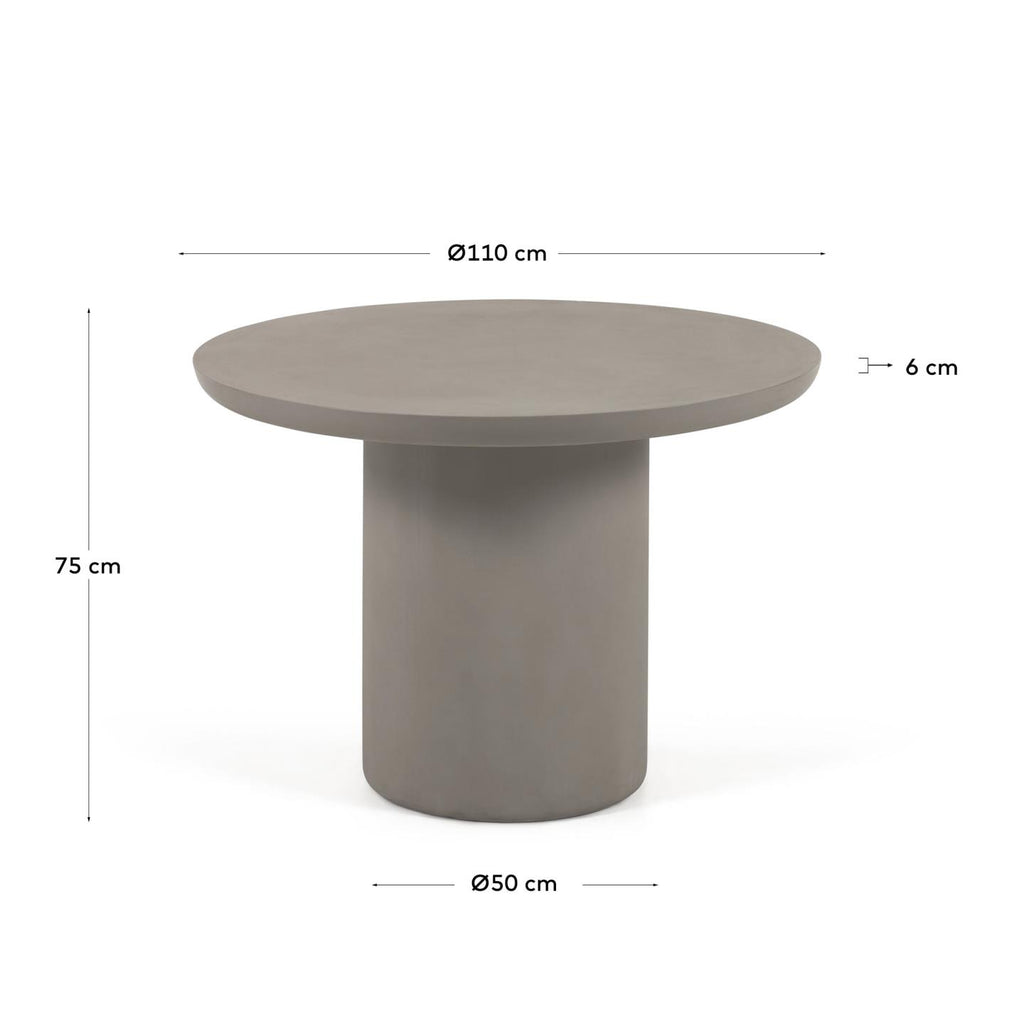 Table ronde de jardin Taimi en ciment Ø 110cm