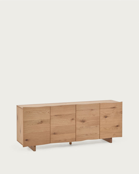 Buffet Rasha 4 portes en contreplaqué de chêne finition naturelle 180 x 71 cm