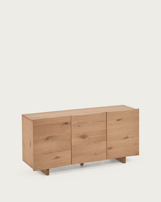 Buffet Rasha 3 portes en contreplaqué de chêne finition naturelle 150 x 71 cm