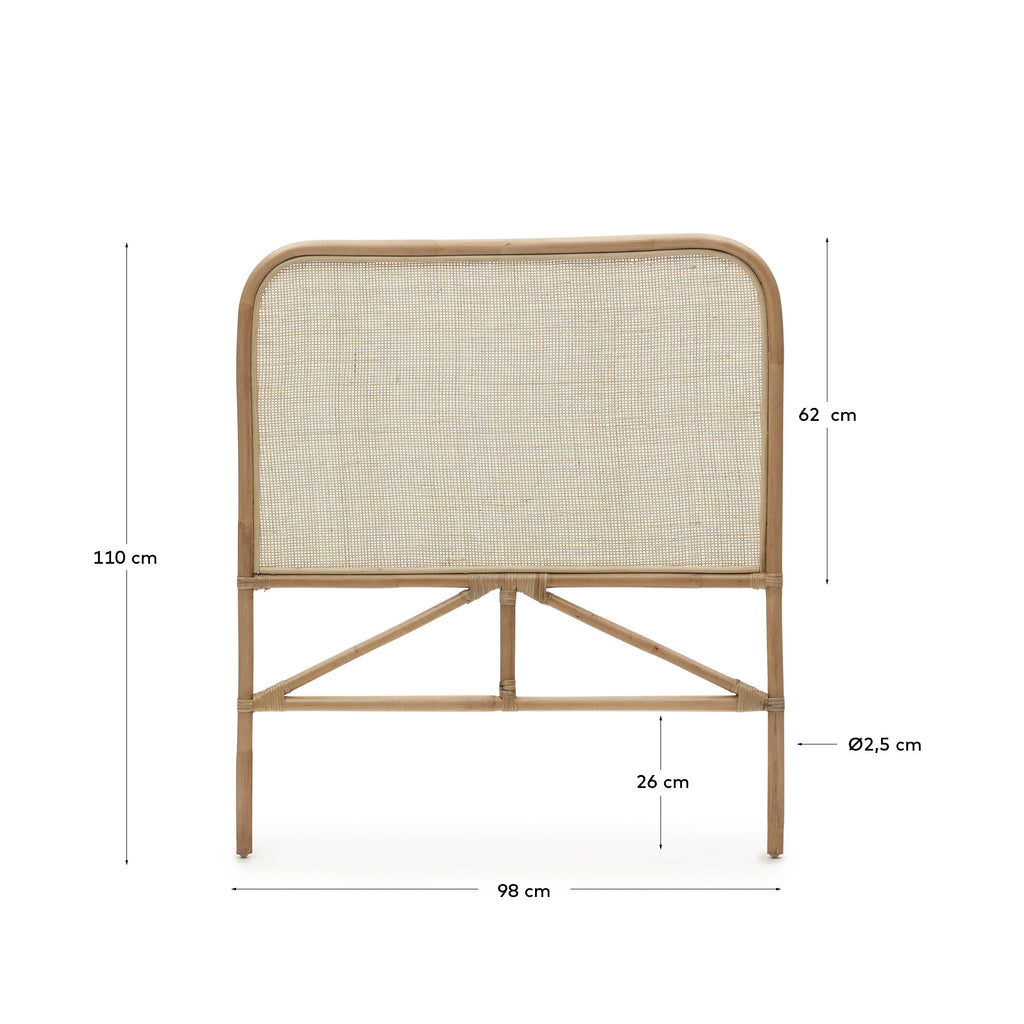 Tête de lit Quiterie en rotin naturel 90 cm