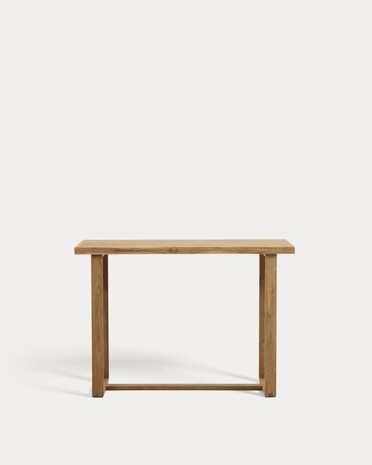 Table haute 100 % d'extérieur Canadell en bois de teck recyclé 140 x 70 cm