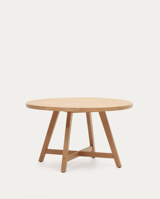 Table ronde de jardin 100 % d'extérieur Urgell en bois d'eucalyptus Ø 130 cm FSC