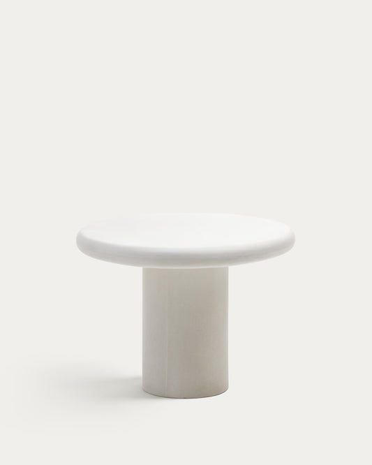 Table ronde Addaia en ciment blanc Ø90 cm